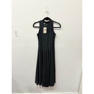 Maria Pinto M2057 Sleeveless Round Neck Fit & Flare Midi Dress Black Women's S